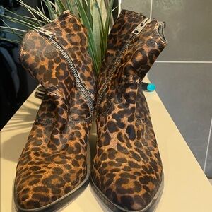 All Saints Leopard Print Ankle Boots